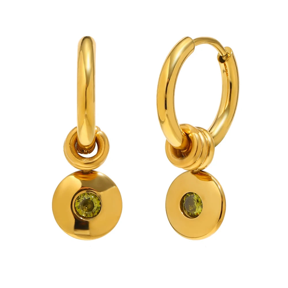 Custom Gold-Plated Birthstone Hoop Earrings – view 13 – Varex HQ