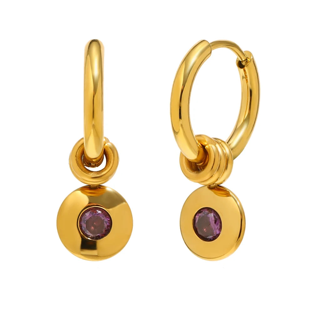 Custom Gold-Plated Birthstone Hoop Earrings – view 14 – Varex HQ