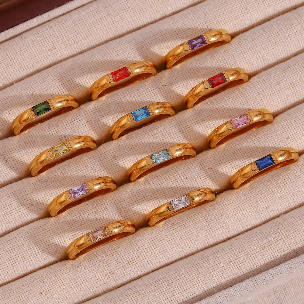 Custom Gold-Plated Birthstone Ring – view 6 – Varex HQ