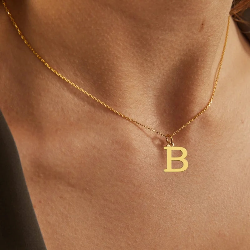 Dainty Initial Pendant Necklace | Personalized Letter Charm for Women, B / 45cm – Varex HQ