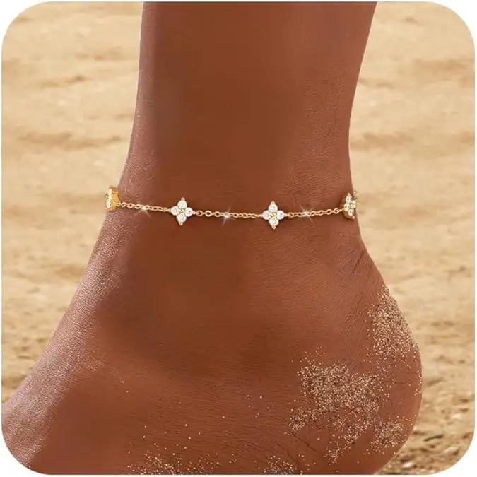 Flower charm anklet, product packaging, Varex HQ