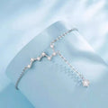 Glintstar silver-tone zircon constellation anklet, feature view, Varex HQ