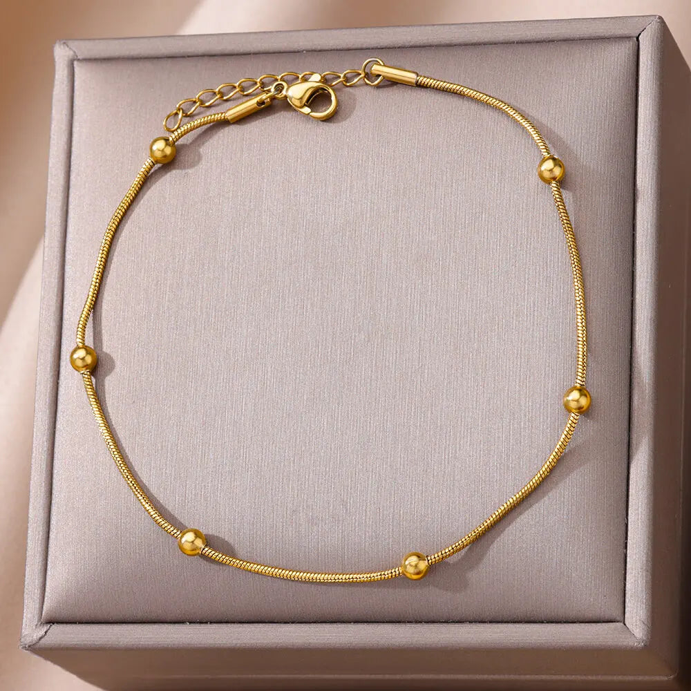 Beaded Chain Anklet – close-up detail, Varex HQ
