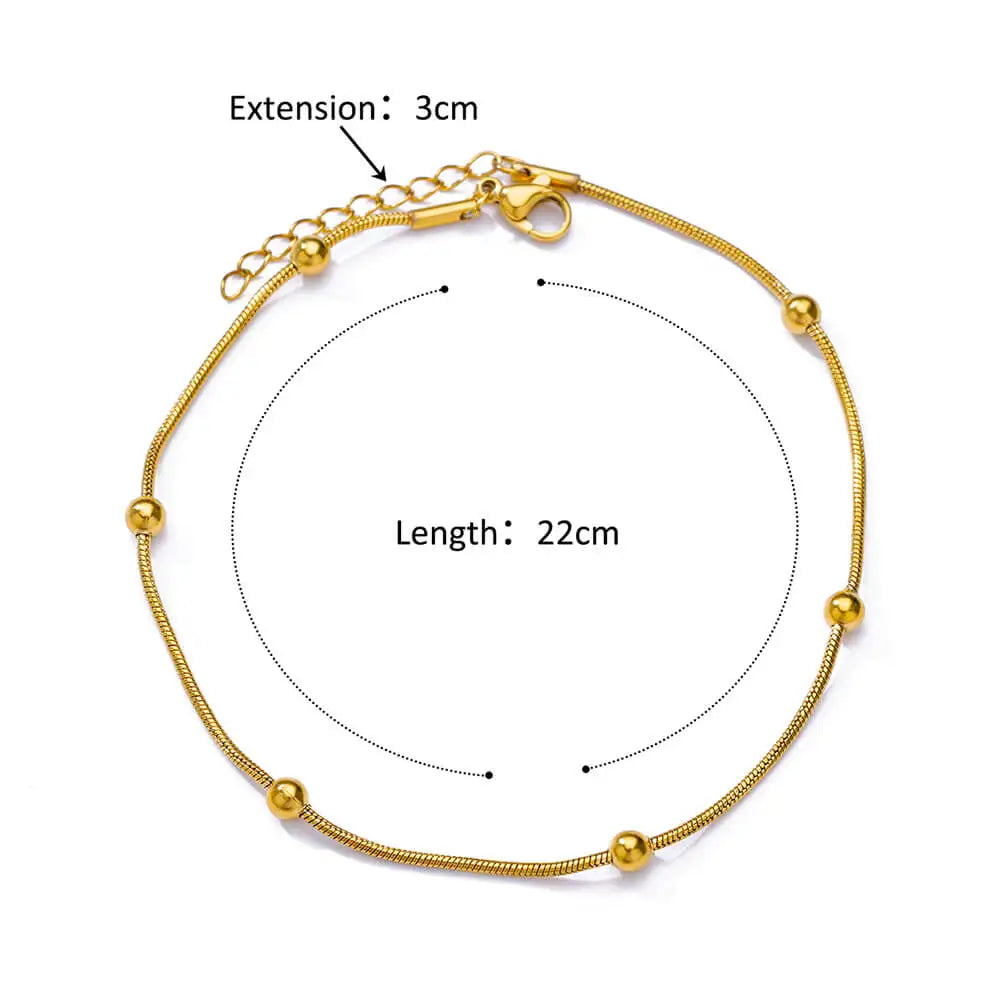 Beaded Chain Anklet – styled / lifestyle shot, Varex HQ