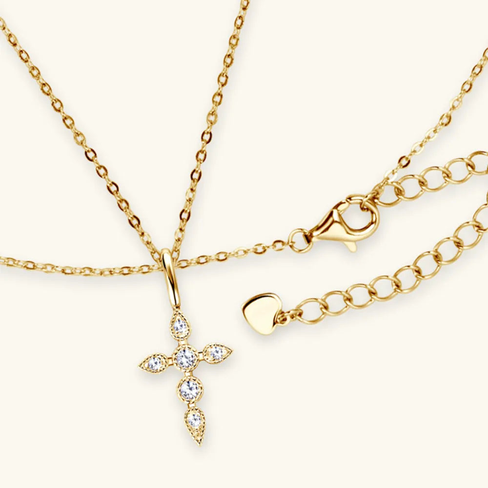 8K gold-plated chain details showing lobster clasp and extender.