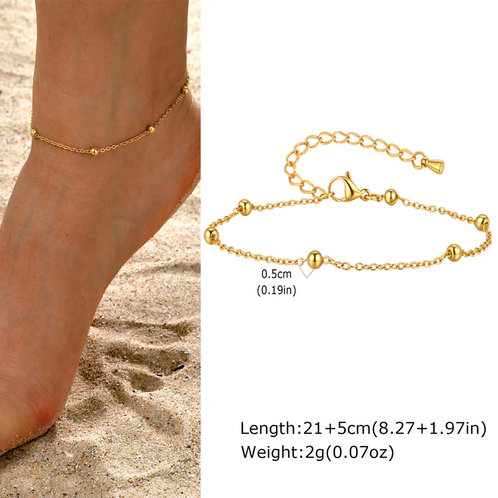 Gold-plated heart charm anklet, adjustable length detail, Varex HQ