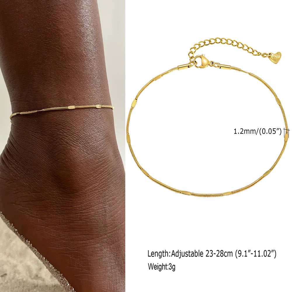 Stainless Steel Heart Anklet – Gold Plated, F – Varex HQ