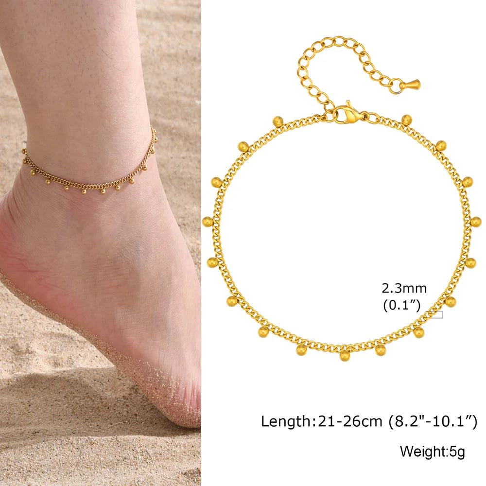 Stainless Steel Heart Anklet – Gold Plated, H – Varex HQ