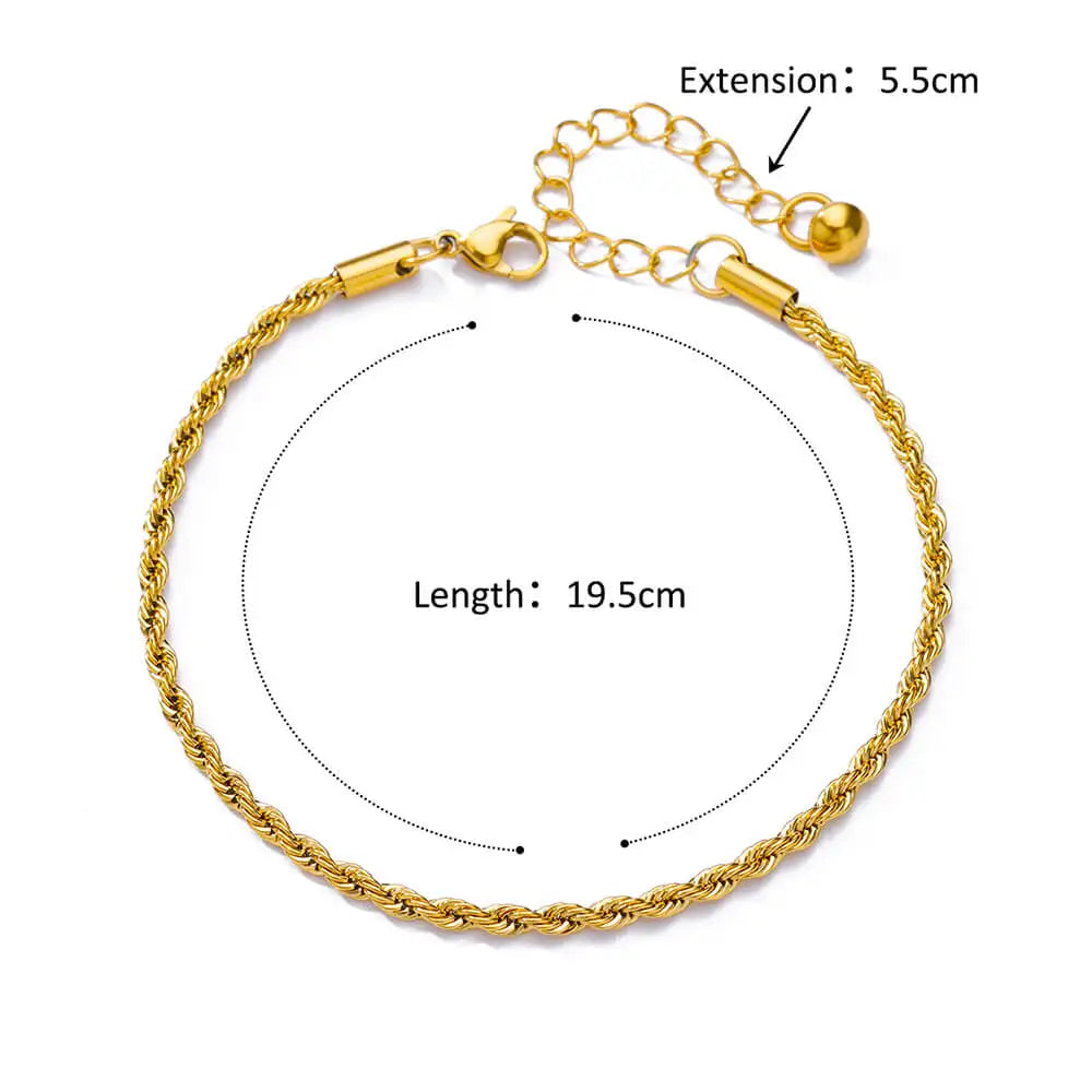 Rope Chain Anklet – styled / lifestyle shot, Varex HQ