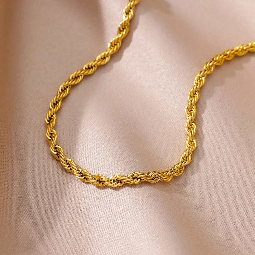 Rope chain anklet worn on ankle, Varex HQ