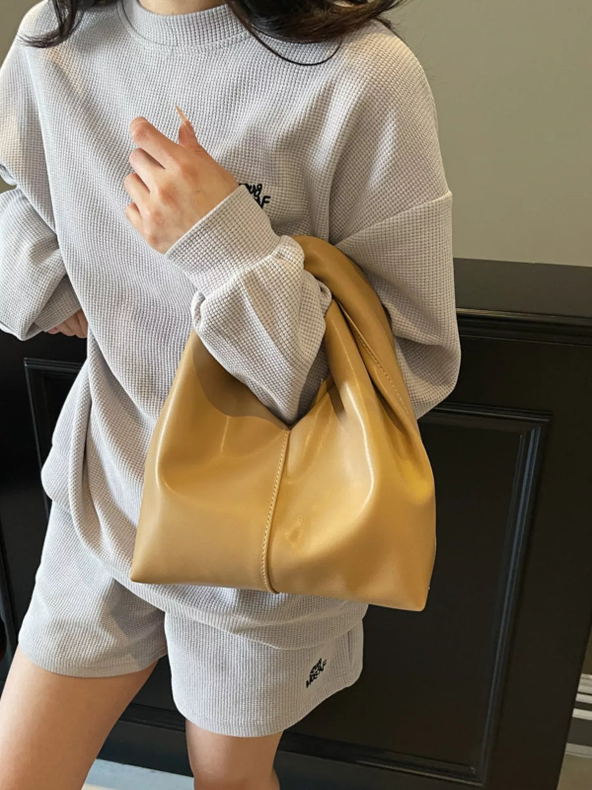 Knot Handle Hobo Bag - Vegan Leather - view 10 - Varex HQ