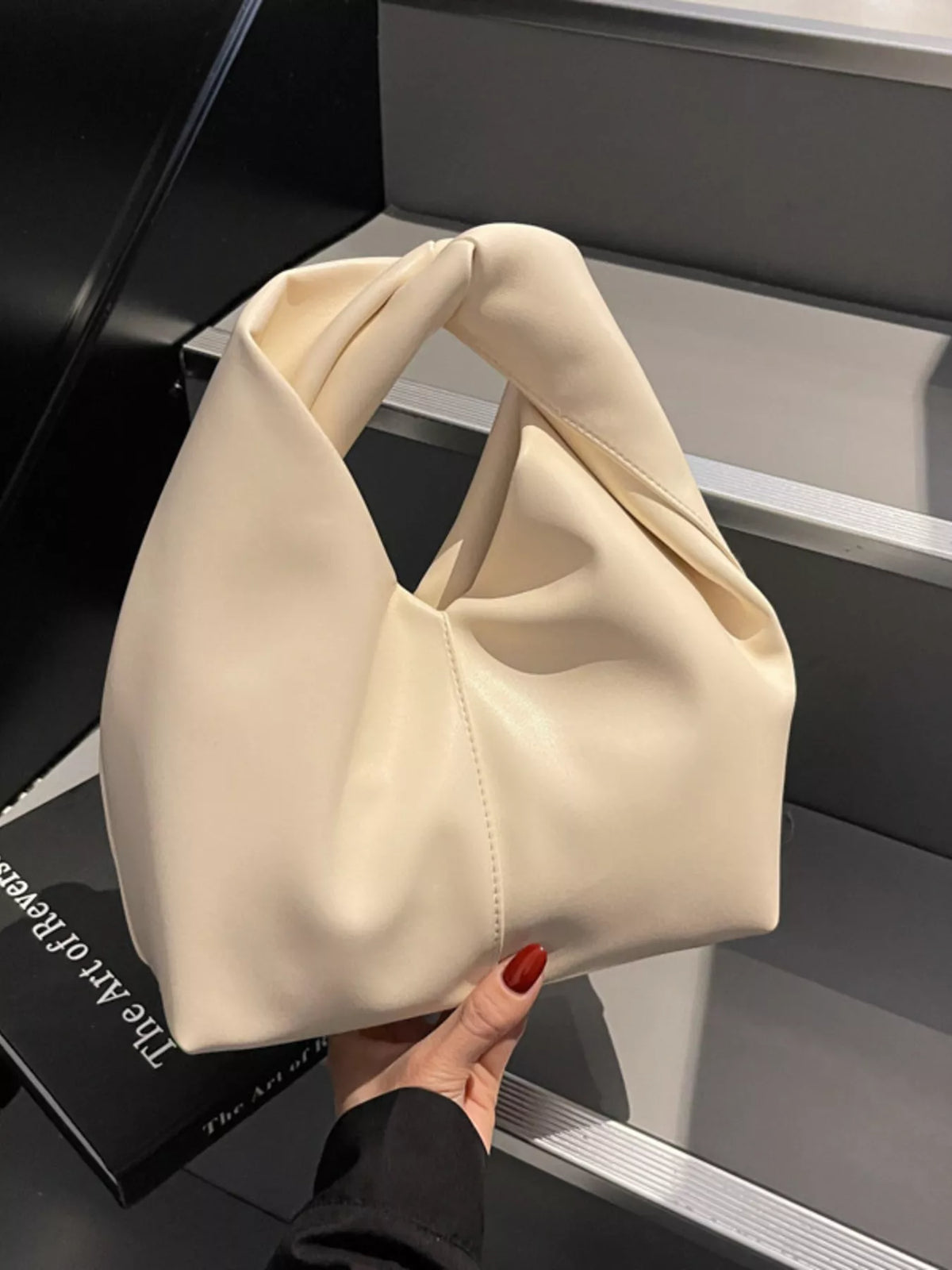 Knot Handle Hobo Bag - Vegan Leather - view 4 - Varex HQ