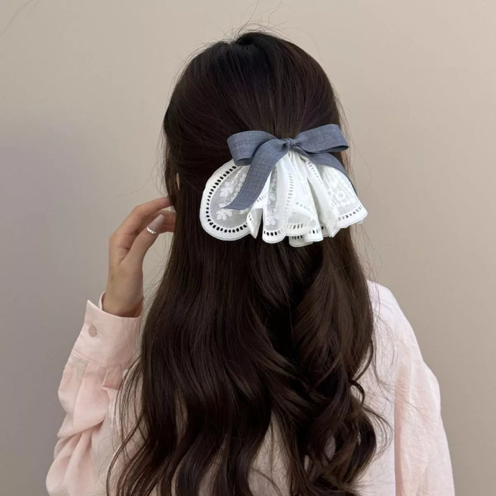 Lace Ribbon Hair Clip – Polyester, additional product photo – Varex HQ