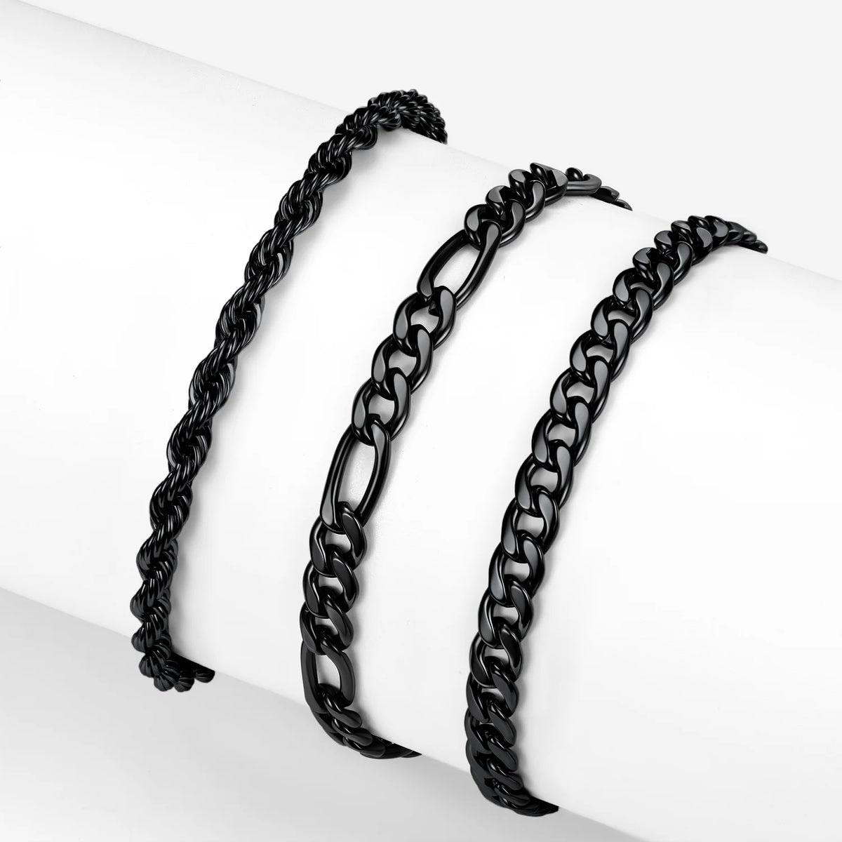 Layered chain anklet set adjustable lobster clasp detail