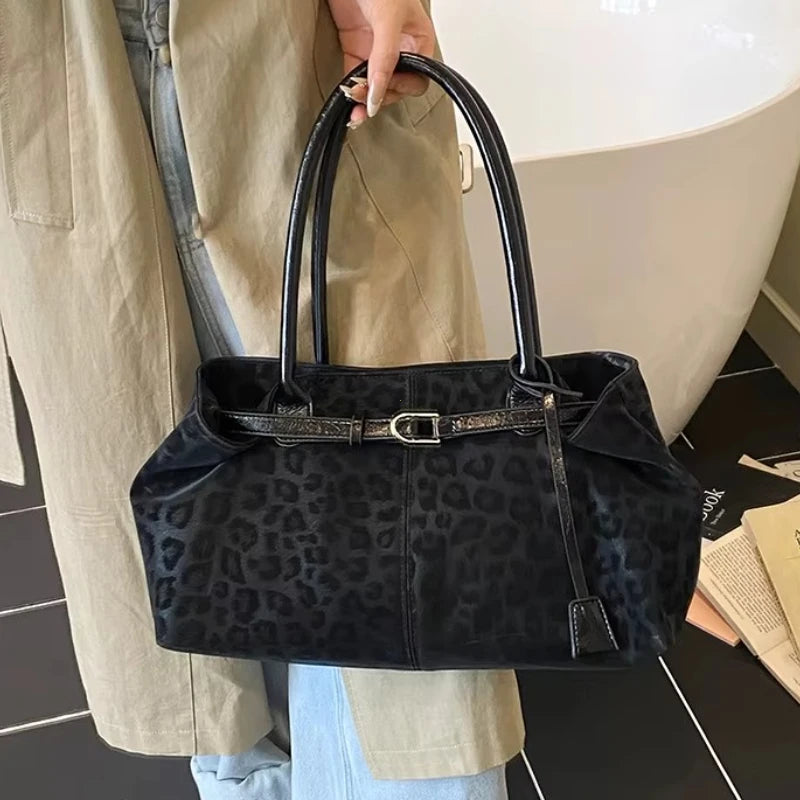 Leopard Print Vegan Leather Tote Bag, additional product photo – Varex HQ
