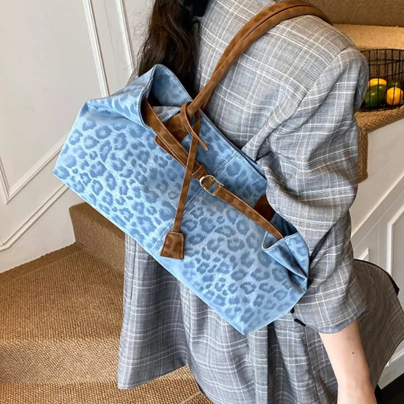 Leopard Print Vegan Leather Tote Bag, additional product photo – Varex HQ