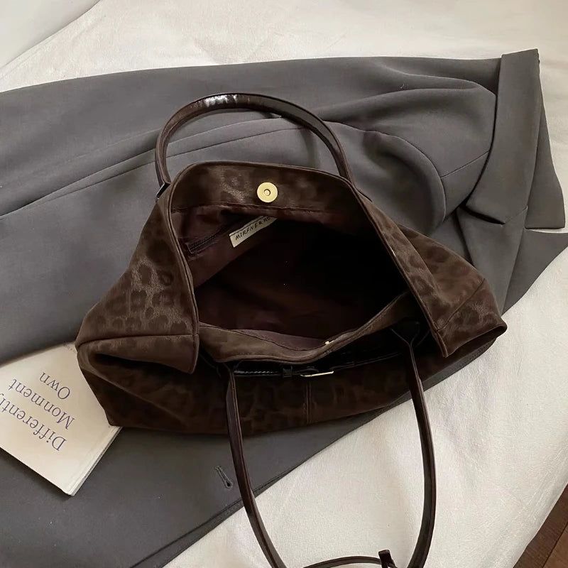 Leopard Print Vegan Leather Tote Bag, additional product photo – Varex HQ