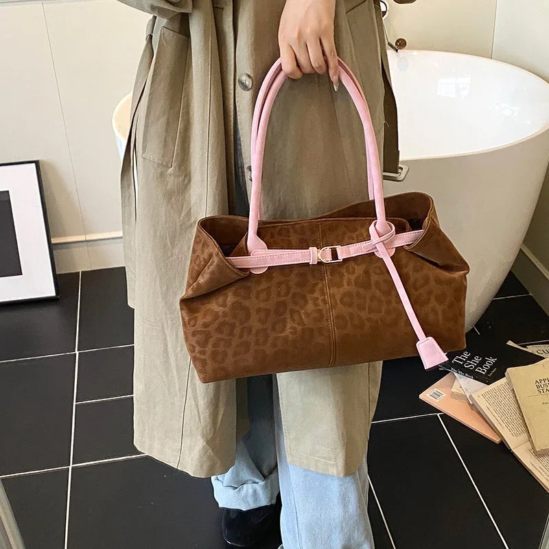 Leopard Print Vegan Leather Tote Bag, additional product photo – Varex HQ