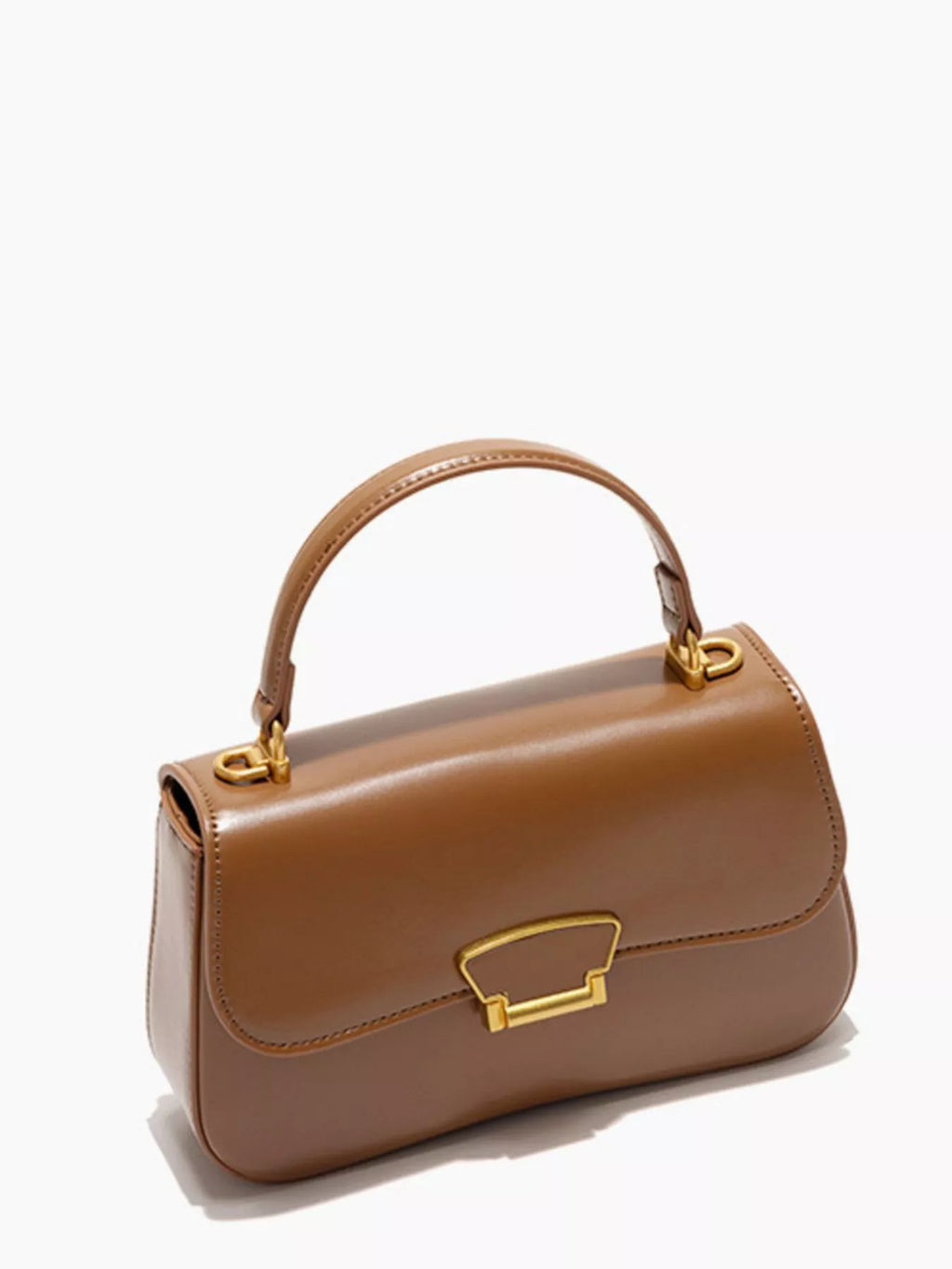 Mini vegan leather crossbody bag - close-up of sculpted top handle