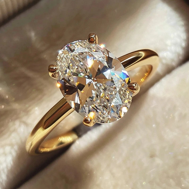 Adjustable band detail of silver-tone oval zircon ring