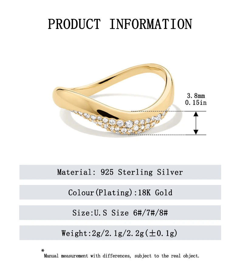 Top view of silver-tone pave wave dome ring
