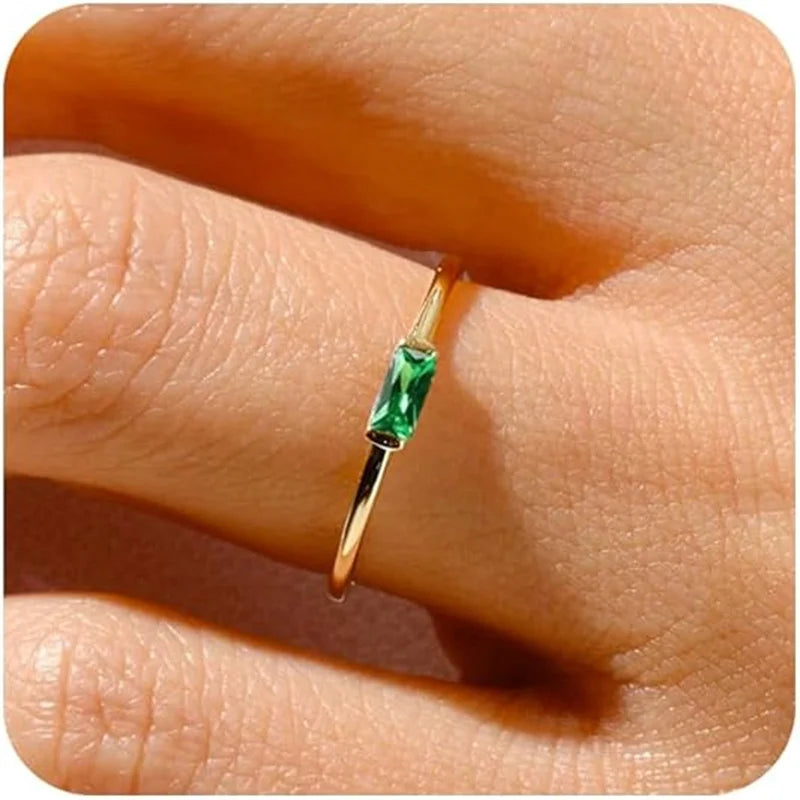 Personalised Gold-Plated Birthstone Baguette Ring – view 18 – Varex HQ