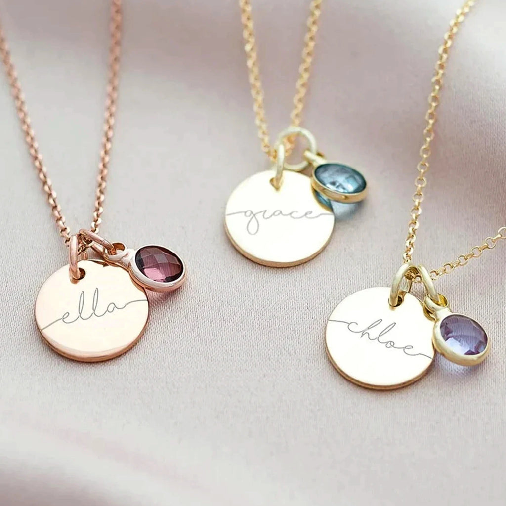 Personalised Gold-Plated Birthstone Name Necklace – Varex HQ