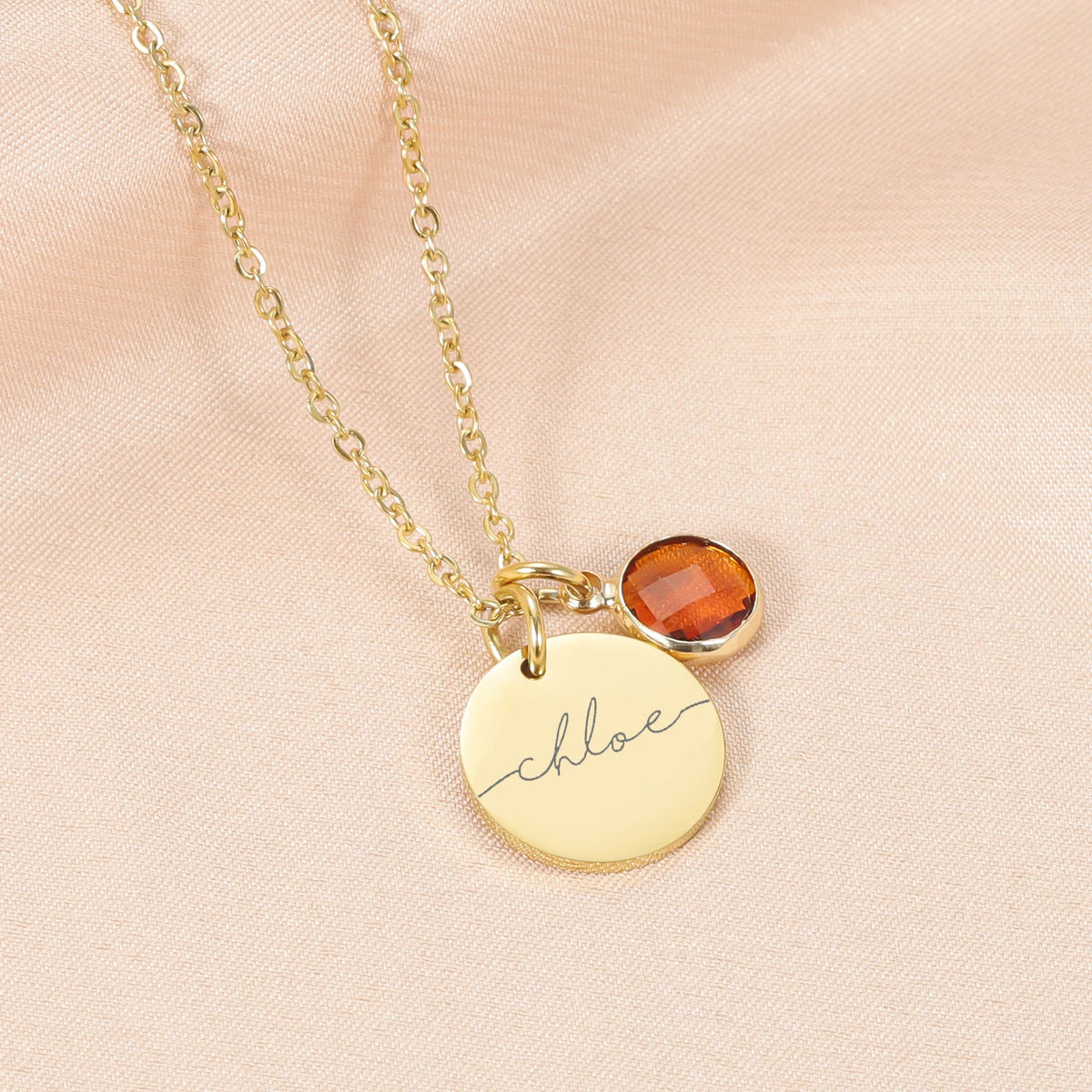 Personalised Birthstone Necklace | Custom Name Pendant Gift for Mum, Christmas Jewellery, additional product photo – Varex HQ