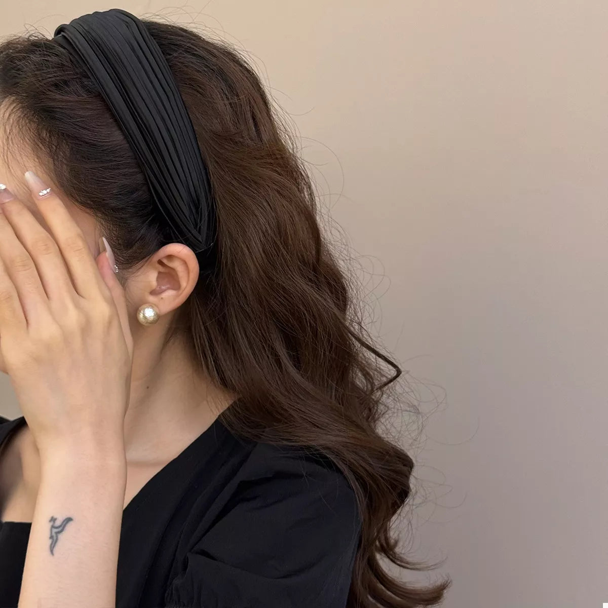 Pleated Wide Headband – Cotton Blend – view 2 – Varex HQ