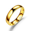 Stainless steel couple band ring worn on finger close-up