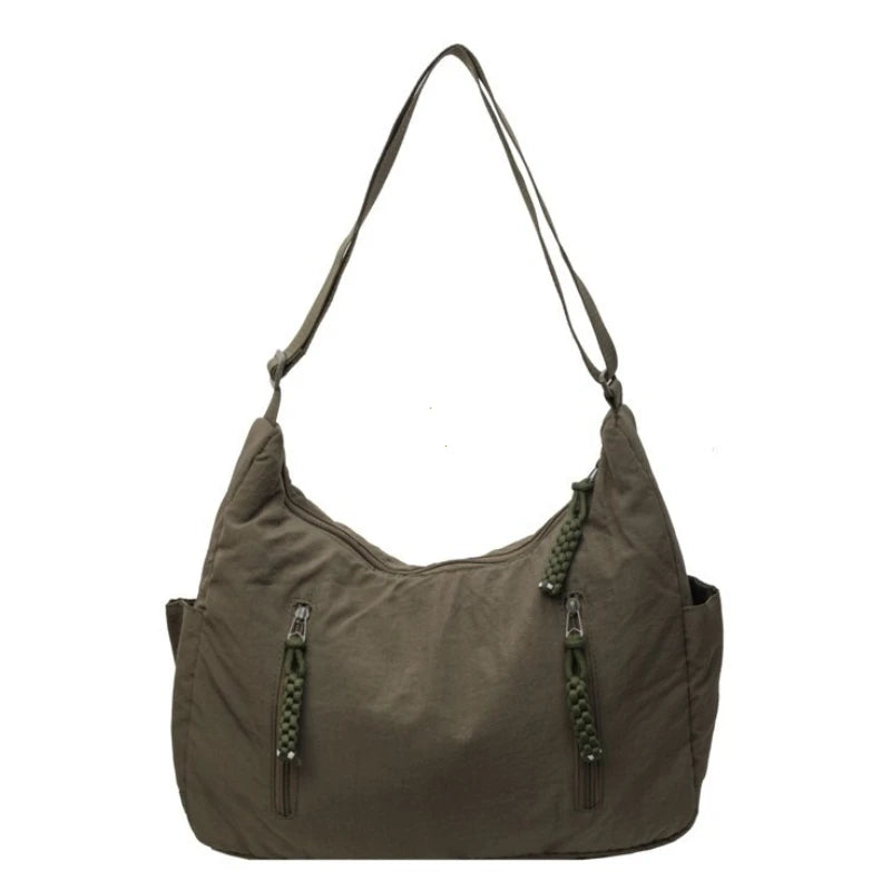 Quilted Nylon Hobo Bag – Water-Resistant Padded Crossbody – Varex HQ