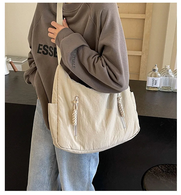 Quilted Nylon Hobo Bag – Padded Crossbody Shoulder Tote, additional product photo – Varex HQ