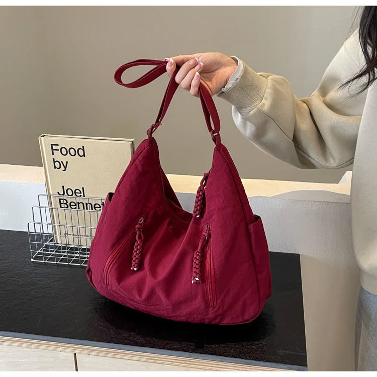 Quilted Nylon Hobo Bag – Padded Crossbody Shoulder Tote, additional product photo – Varex HQ