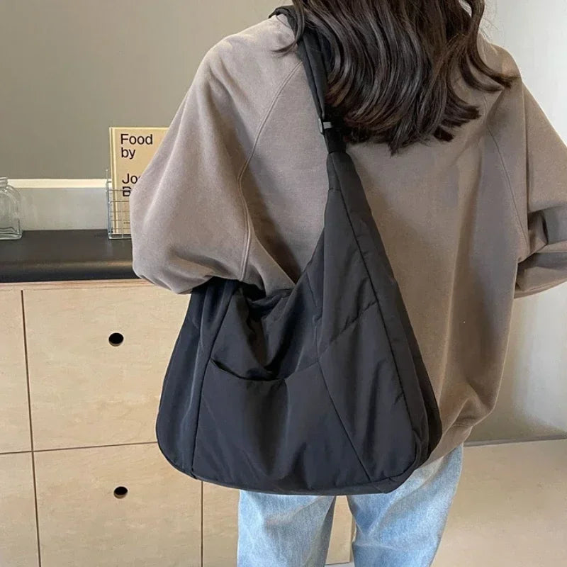 Quilted Nylon Hobo Bag – Padded Crossbody Shoulder Tote, additional product photo – Varex HQ