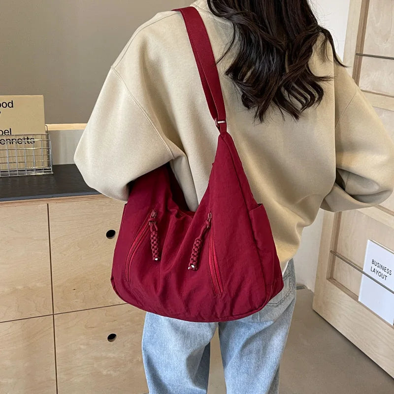 Quilted Nylon Hobo Bag – Padded Crossbody Shoulder Tote, additional product photo – Varex HQ