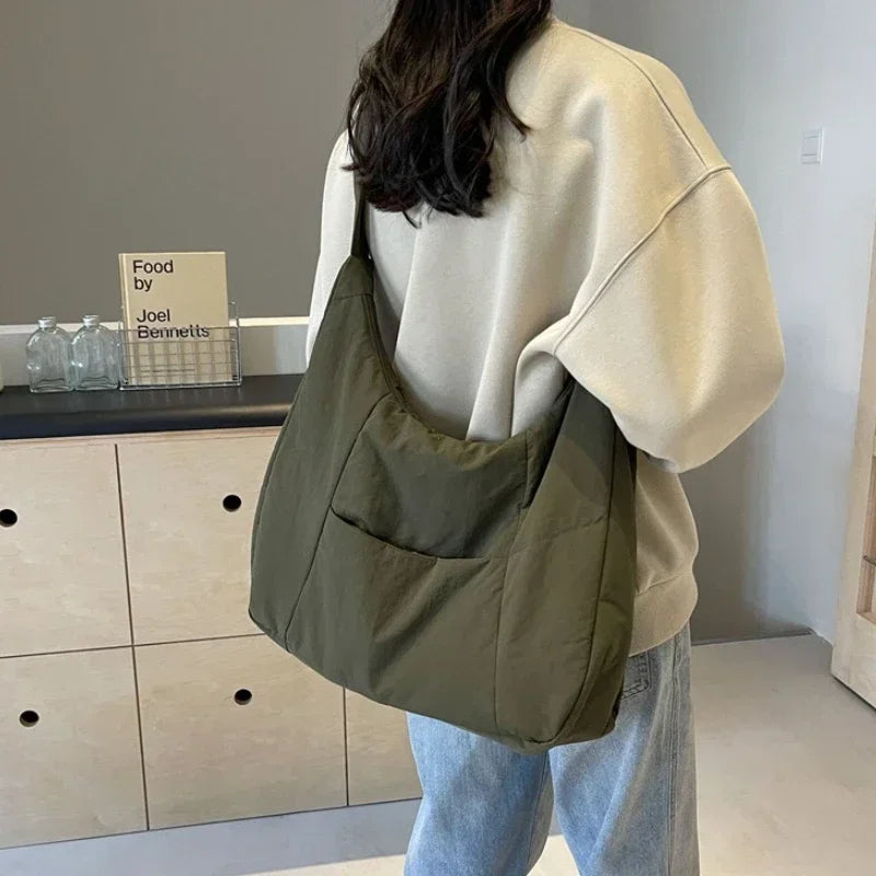 Quilted Nylon Hobo Bag – Padded Crossbody Shoulder Tote, additional product photo – Varex HQ