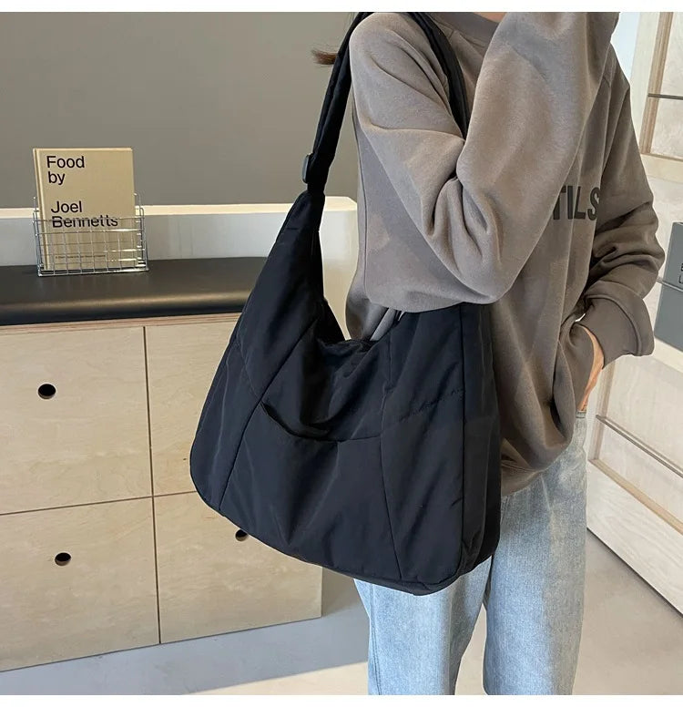 Quilted Nylon Hobo Bag – Padded Crossbody Shoulder Tote, additional product photo – Varex HQ