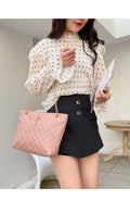 Quilted vegan leather shopper tote - available colourway options
