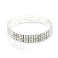 Multi-row rhinestone tennis anklet, full product view, Varex HQ
