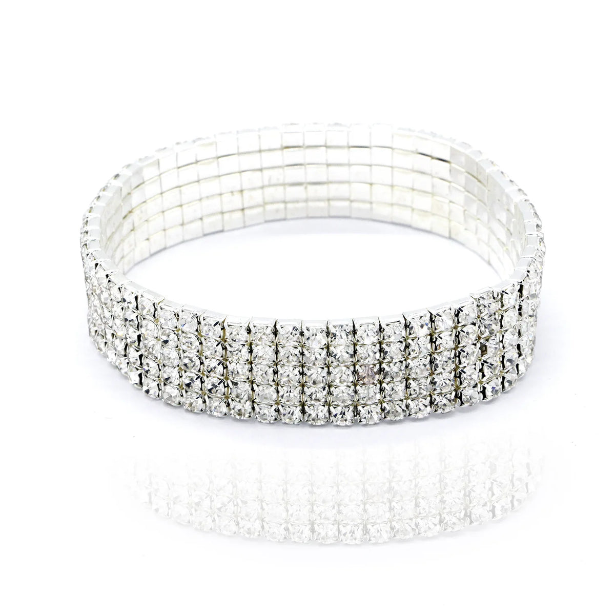 Multi-row rhinestone tennis anklet, additional detail view, Varex HQ