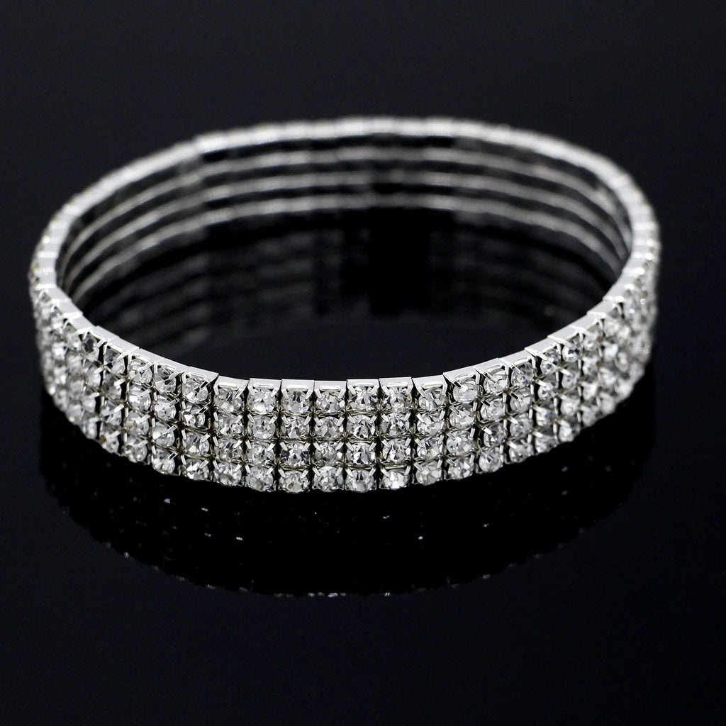 Multi-row rhinestone tennis anklet, product packaging, Varex HQ
