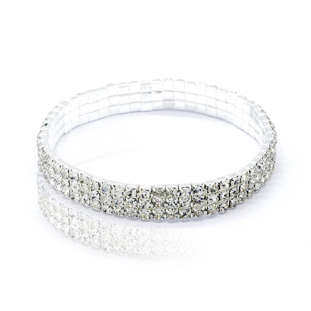 Multi-row rhinestone tennis anklet, row and size options, Varex HQ