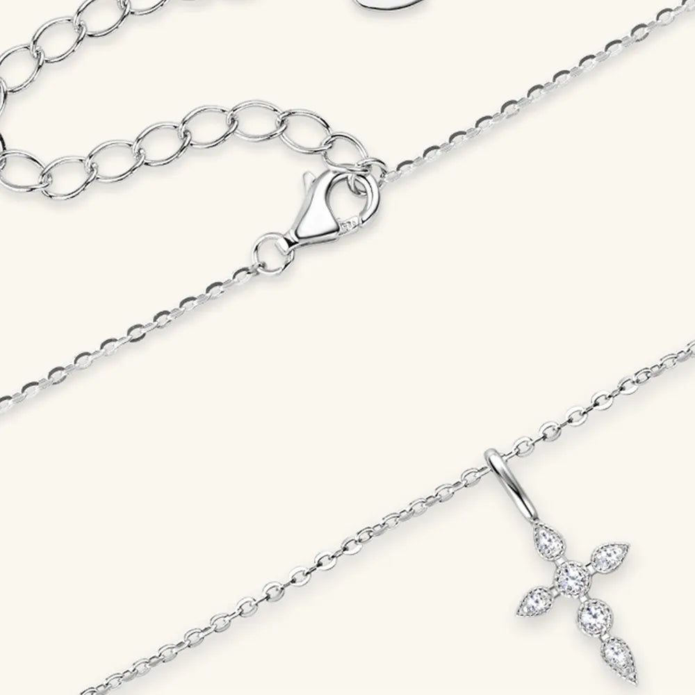 925 sterling silver chain layout with adjustable extender.
