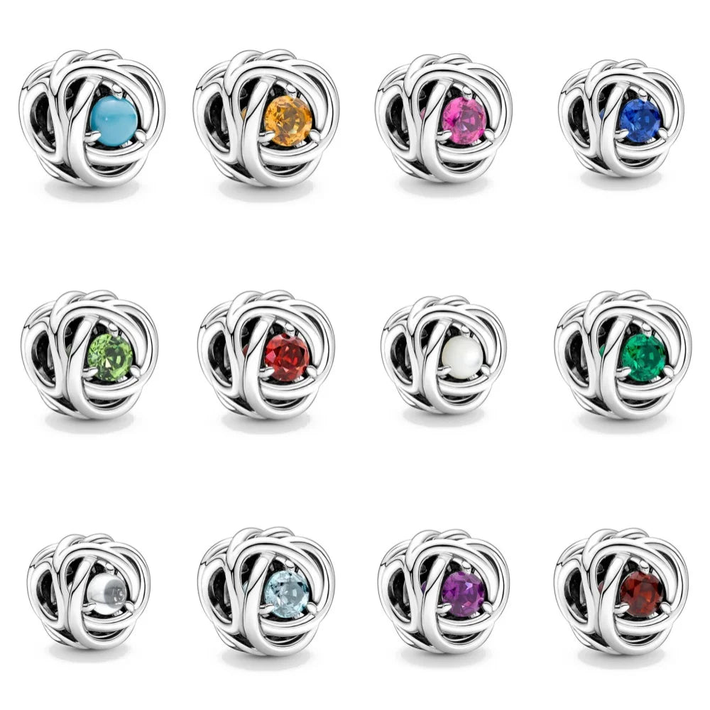 Silver-Tone Birthstone Charm for Charm Bracelets – view 2 – Varex HQ