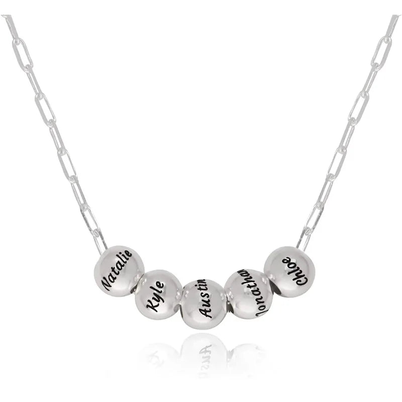 Silver-Tone Birthstone Heart Necklace | Custom Engraved Names Promise Necklace, Gift, silver 2 / 2 names – Varex HQ