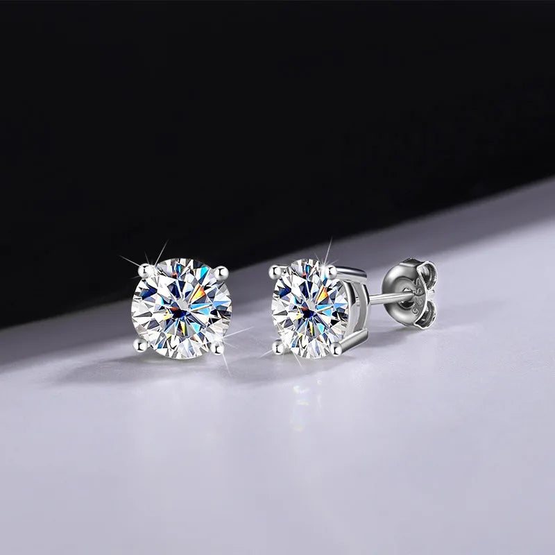 Silver-Tone Birthstone Stud Earrings with Cubic Zirconia – Varex HQ