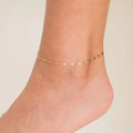 Snake chain anklet in stainless steel with gold-tone finish, front view, Varex HQ