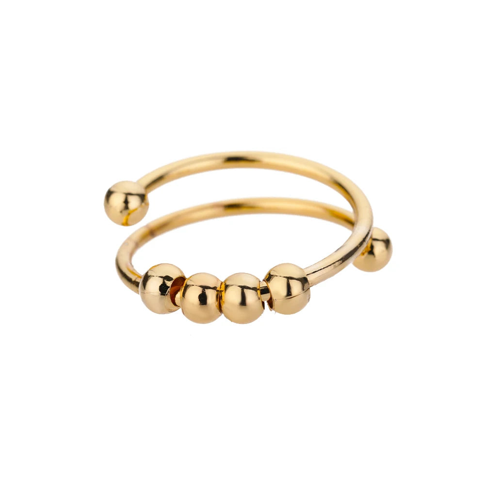 Open adjustable band design of stainless steel spinner ring