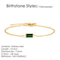 Square Birthstone Bangle Bracelet Gold-Tone Rhinestone, YS36100-May / 15 Extend 3CM / Gold – Varex HQ