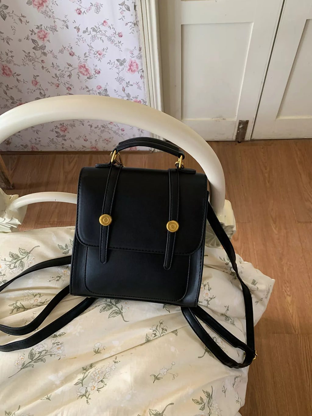 Structured Mini Backpack - Vegan Leather - view 4 - Varex HQ